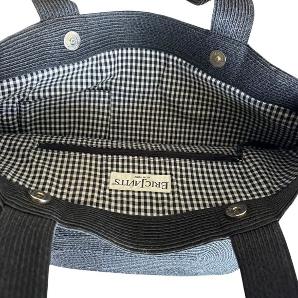 ERIC JAVITS Natural Raffia Squishee VTG Shoulder Handbag Tote Comfy Straps Tan - Picture 7 of 8